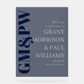 Begrüßung von Elegant Gray Initials Typografy Acrylschild (Vorderseite)