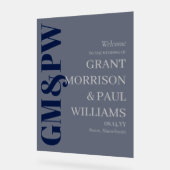 Begrüßung von Elegant Gray Initials Typografy Acrylschild (Winkel)