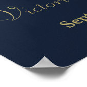 Begrüßung von eleganten Navy/Gold Falling Stars Poster (Ecke)