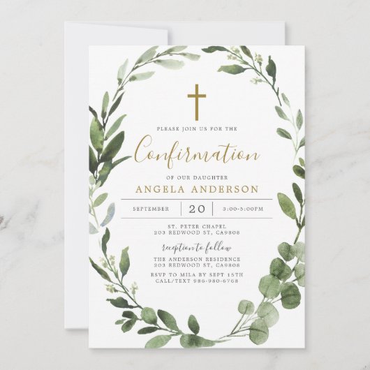 Begrüßung von Foliage Greenery Einladung (Vorderseite)