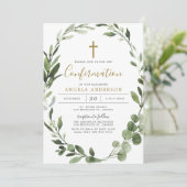 Begrüßung von Foliage Greenery Einladung (Stehend Vorderseite)