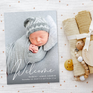 Begrüßung von Foto Script Akrylic Birth Ankündigun Acryleinladungen