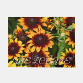 Begrüßung von Gelb und Bronze Rudbeckias Floral Fußmatte (Vorderseite)