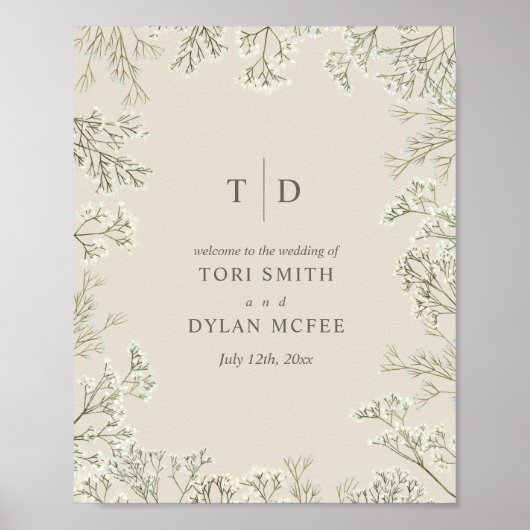 Begrüßung von Gipskraut Monogram Poster (Vorne)