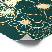 Begrüßung von Gold- und Smaragdgrünen Hochzeiten Poster (Ecke)