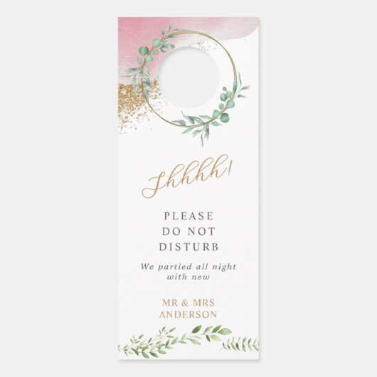 Begrüßung von Goldgrün stört nicht Türanhänger (Vorderseite)