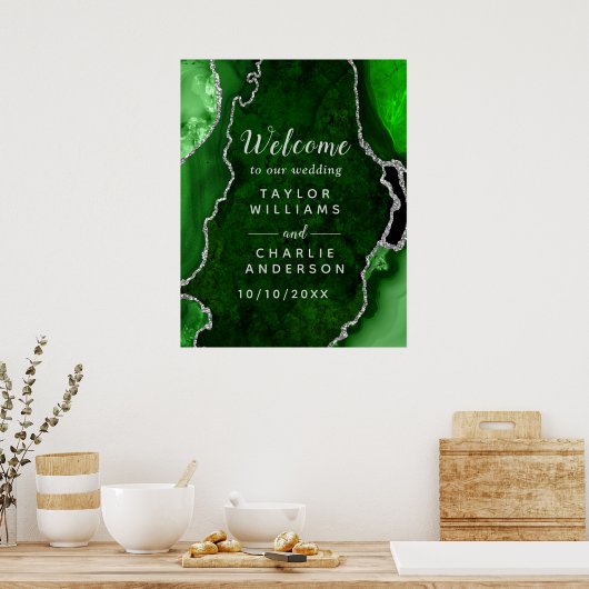 Begrüßung von Green und Silver Agate Poster (Küche)