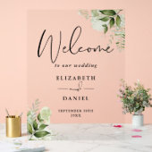 Begrüßung von Greenery Floral Script Acrylschild (Hochzeit)