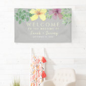 Begrüßung von Greenery Floral Wedding Banner (Insitu)