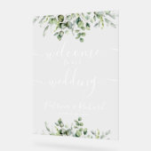 Begrüßung von Greenery Wedding Acrylschild (Winkel)