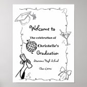 Begrüßung von Hand Drawn Graduation Party im Doodl Poster (Vorne)
