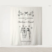 Begrüßung von Hand Drawn Scribble Wandteppich (Vorderseite)