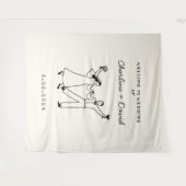 Begrüßung von Hand Drawn Scribble Wandteppich (Vorderseite (Horizontal))