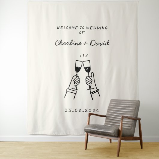 Begrüßung von Hand Drawn Scribble Wandteppich (Beispiel)