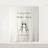 Begrüßung von Hand Drawn Scribble Wandteppich (Vorderseite)