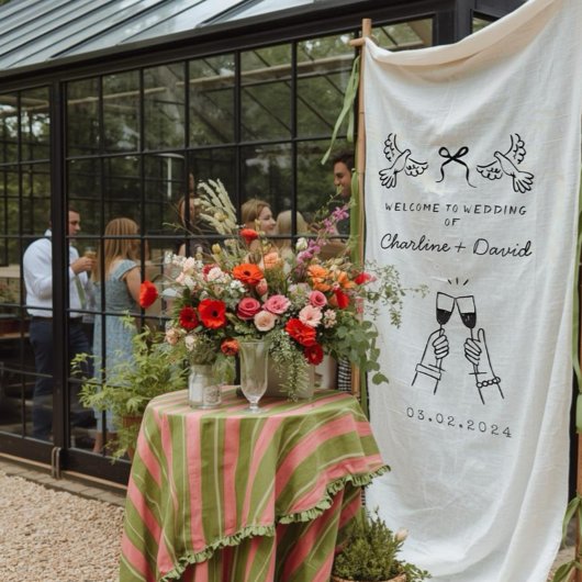 Begrüßung von Hand Drawn Scribble Wandteppich