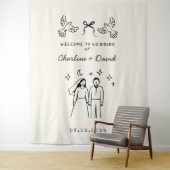 Begrüßung von Hand Drawn Scribble Wandteppich (Beispiel)