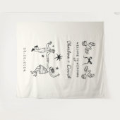 Begrüßung von Hand Drawn Scribble Wandteppich (Vorderseite (Horizontal))