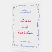 Begrüßung von Hand gezeichneter Grenze und Skripta Acrylschild (Winkel)