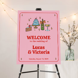 Begrüßung von Hand Rot und Pink Whimsical