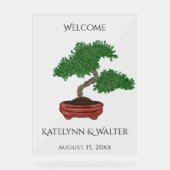 Begrüßung von Japanisch Bonsai Tree Acrylschild (Vorderseite)