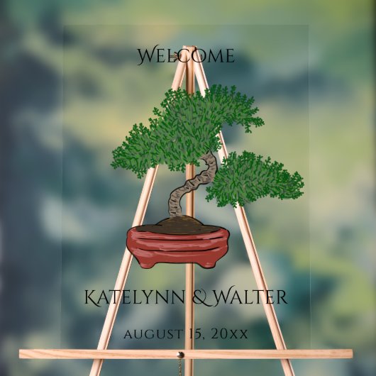 Begrüßung von Japanisch Bonsai Tree Acrylschild (Neutral)