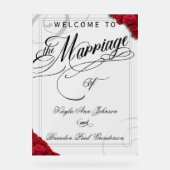 Begrüßung von klassischen Rote Rosen Acrylschild (Vorderseite)