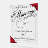 Begrüßung von klassischen Rote Rosen Acrylschild (Winkel)