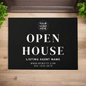 Begrüßung von Logos für Schwarz und Weiß Fußmatte