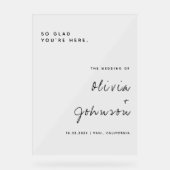 Begrüßung von Minimalistischen Skripten Acrylschild (Vorderseite)