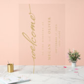 Begrüßung von Minimalistischen Skripten Acrylschild (Hochzeit)