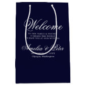 Begrüßung von Navy Blue Classic Mittlere Geschenktüte (Vorderseite)