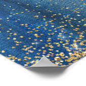 Begrüßung von Navy Blue Gold String Lights Poster (Ecke)