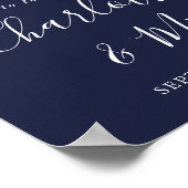 Begrüßung von Navy Blue Signature Script Poster (Ecke)