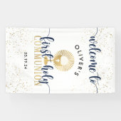 Begrüßung von Navy & Gold Boy First Heilige Kommun Banner (Horizontal)