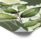 Begrüßung von Olive Green String Lights Floral Wed Poster (Ecke)