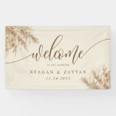 Begrüßung von Pampas Grass Earthy Exotic Wedding Banner (Horizontal)