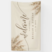 Begrüßung von Pampas Grass Earthy Exotic Wedding Banner (Vertikal)