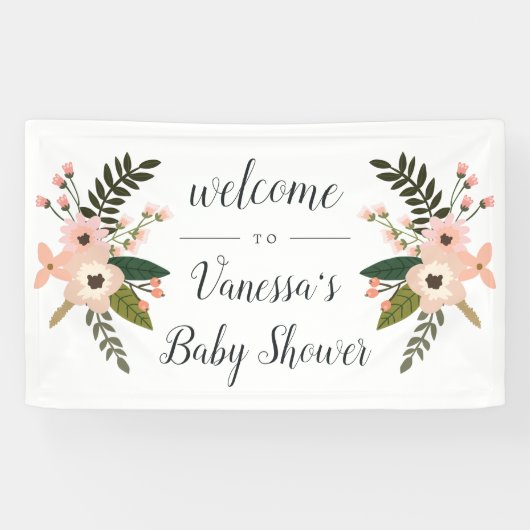 Begrüßung von Peach Meadow Bridal oder Babydusche Banner (Horizontal)