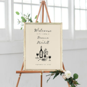Begrüßung von Pen und Tinte mit weißlicher Hand Poster