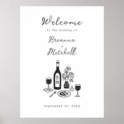 Begrüßung von Pen und Tinte mit weißlicher Hand Poster (Vorne)