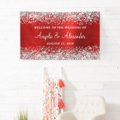 Begrüßung von Red Foil Silver Glitzer Banner (Insitu)