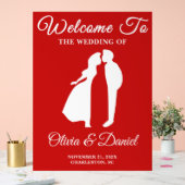 Begrüßung von Red Handwriting Script Weihnachten Acrylschild (Hochzeit)