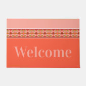 Begrüßung von Rosa Koralle und Pfirsichfarben Fußmatte (Vorderseite)