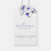 Begrüßung von Royal Blue Elfenbein Geschenkanhänger (Rückseite)