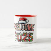 Begrüßung von Santa 2025 Tasse (Mittel)