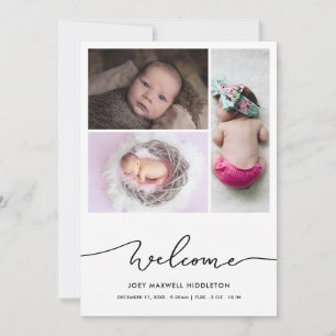 Begrüßung von Script Baby Foto Geburtserklärung Ankündigung