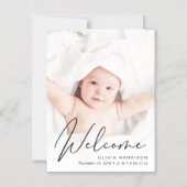 Begrüßung von Script Foto Birth Announcement Magne Magneteinladung (Vorderseite)