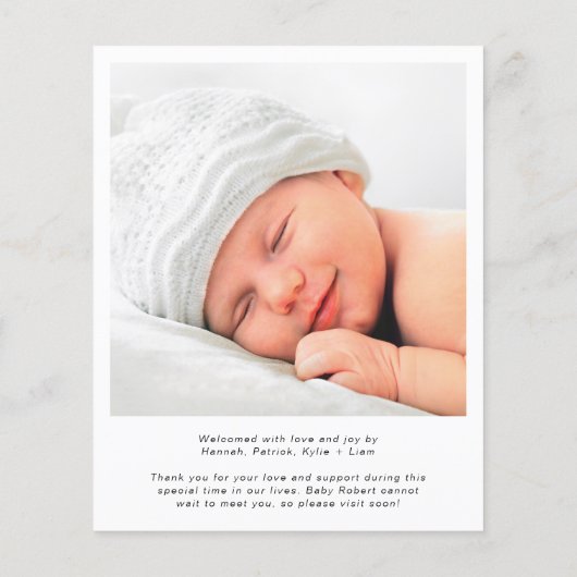 Begrüßung von Script-Foto Geburtserklärung (Rückseite)