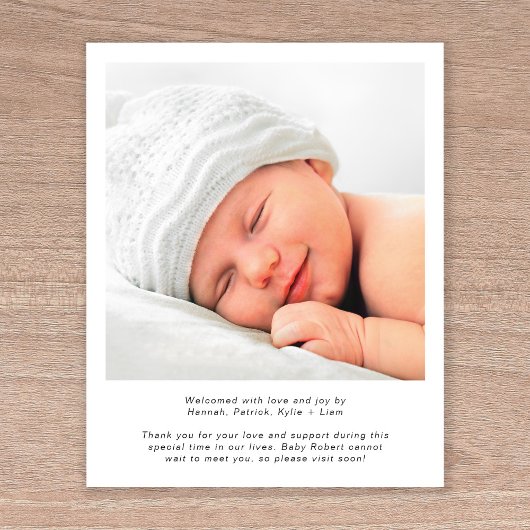 Begrüßung von Script-Foto Geburtserklärung